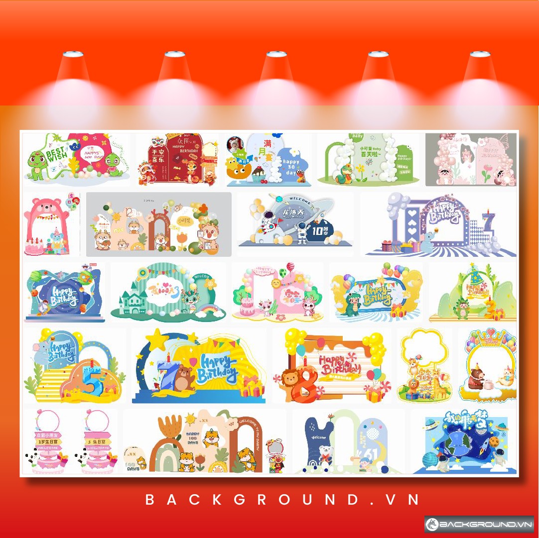 23+ Background trang trí sinh nhật - Corel