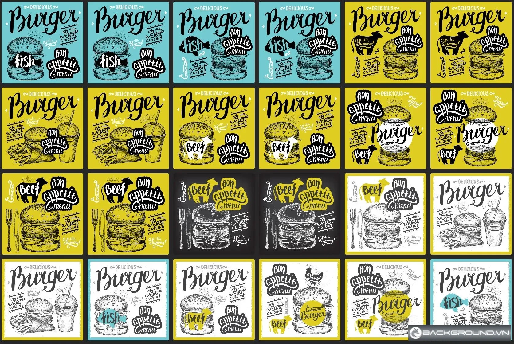20+ Burger PNG