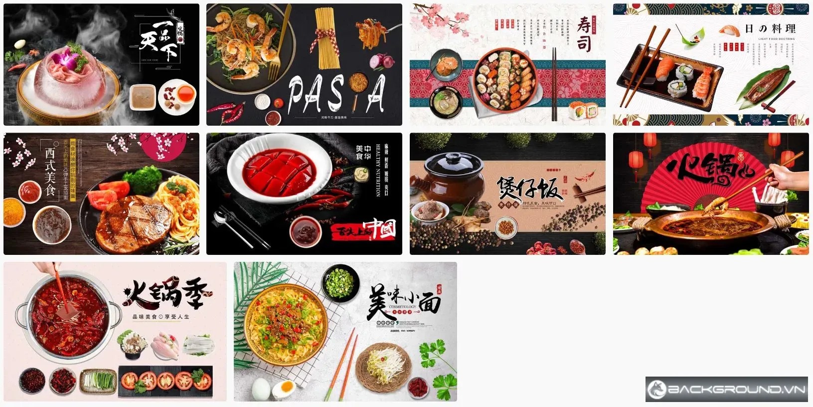 10+ Tranh dán tường quán ăn