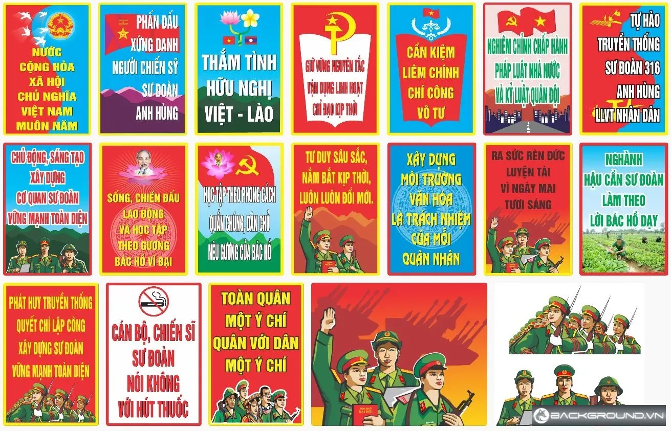 19+ Pano tuyên truyền trong quân đội - công an
