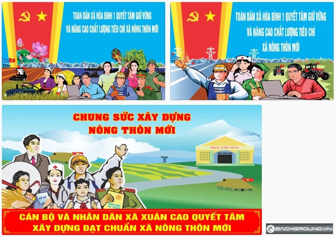 3+ file corel pano nông thôn mới vector