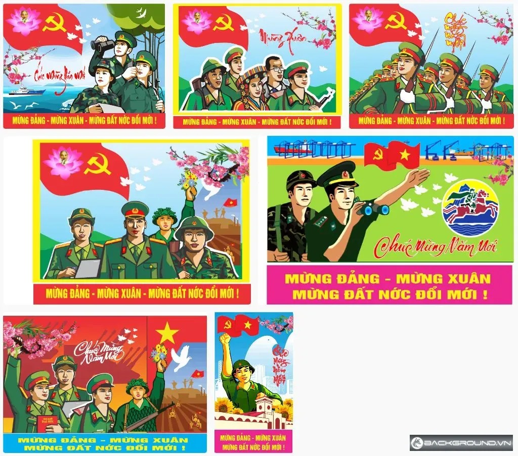 7+ Maket mừng đảng mừng xuân