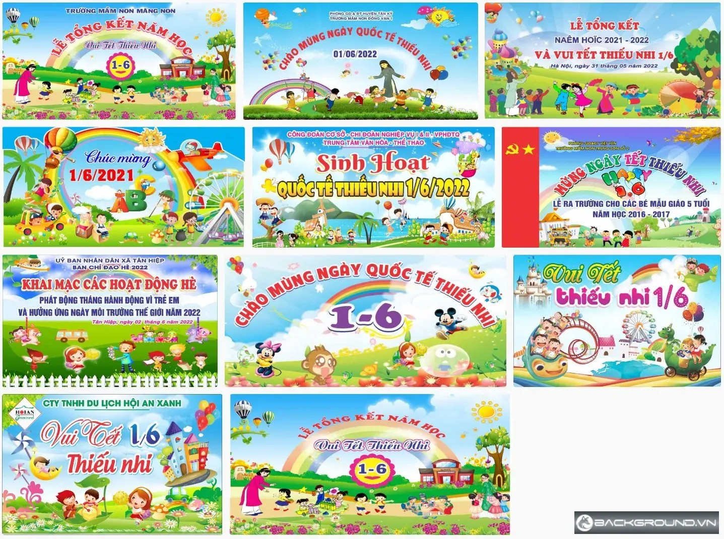 11+ Background quốc tế thiếu nhi 1-6