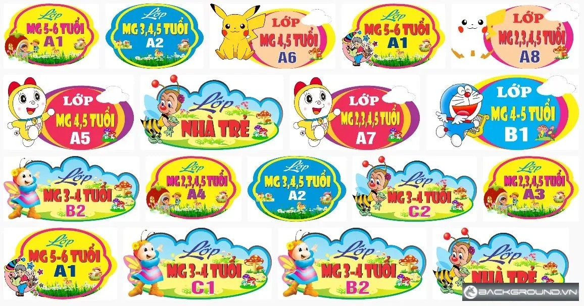 20+ Mẫu bảng tên lớp mầm non đẹp
