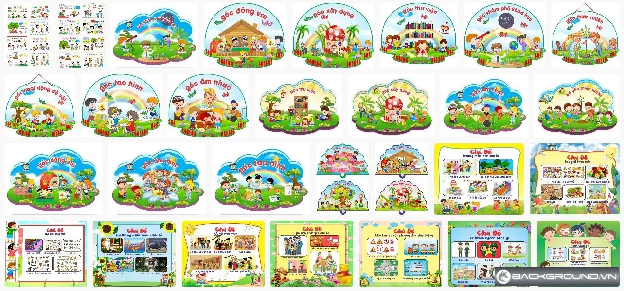 30+ Mẫu trang trí góc mầm non mới nhất
