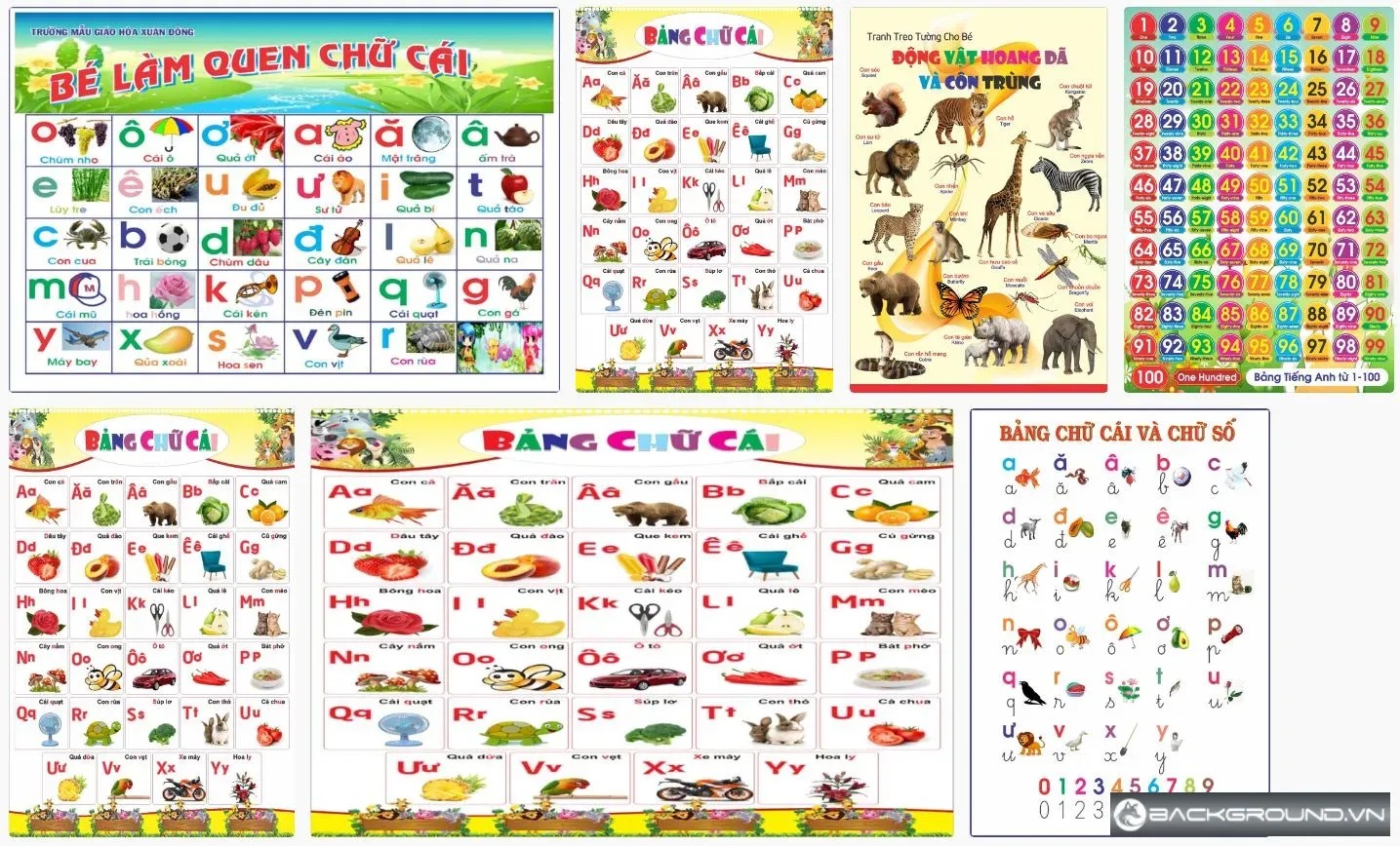 6+ Bảng chữ cái mầm non