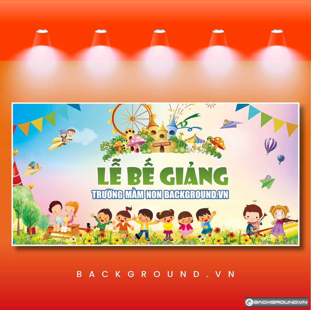 Phông nền bế giảng mầm non (1)