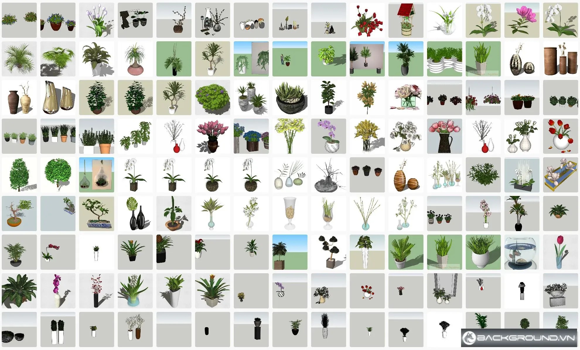150+ Cây cảnh sketchup