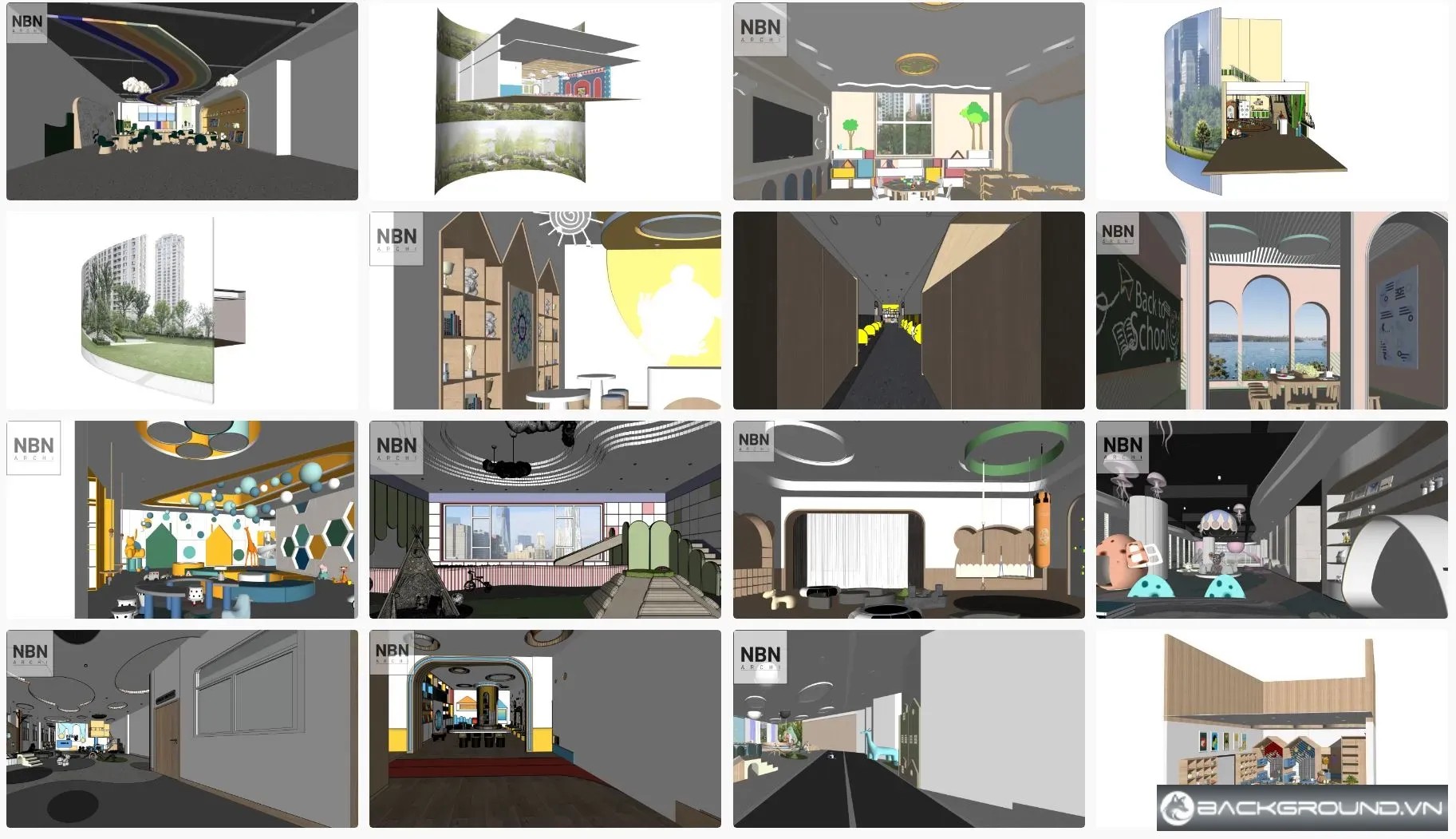 20+ Trường mầm non SketchUp