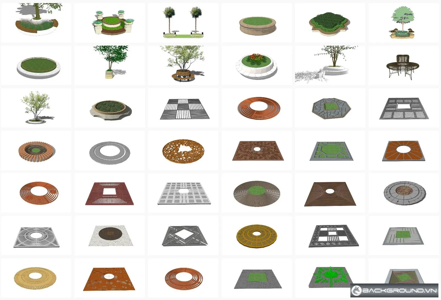 44+ Bồn cây sketchup