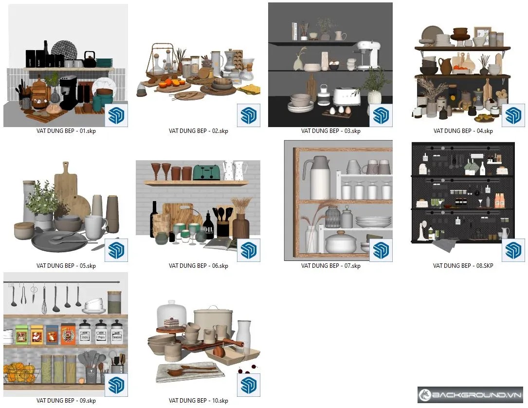 10+ Phụ kiện bếp sketchup