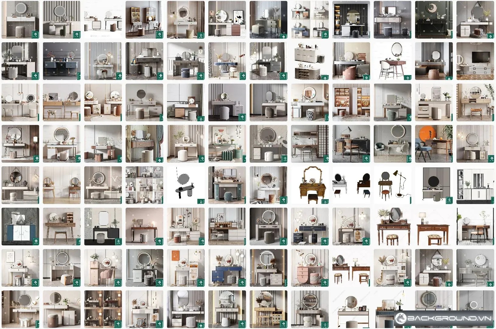 100+ Bàn trang điểm SketchUp