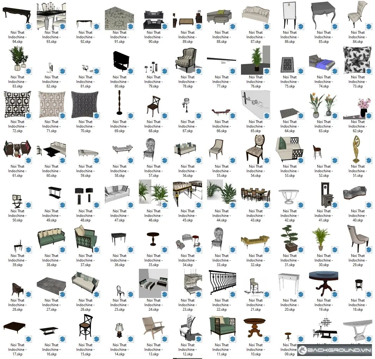 100+ Nội thất Indochine SketchUp