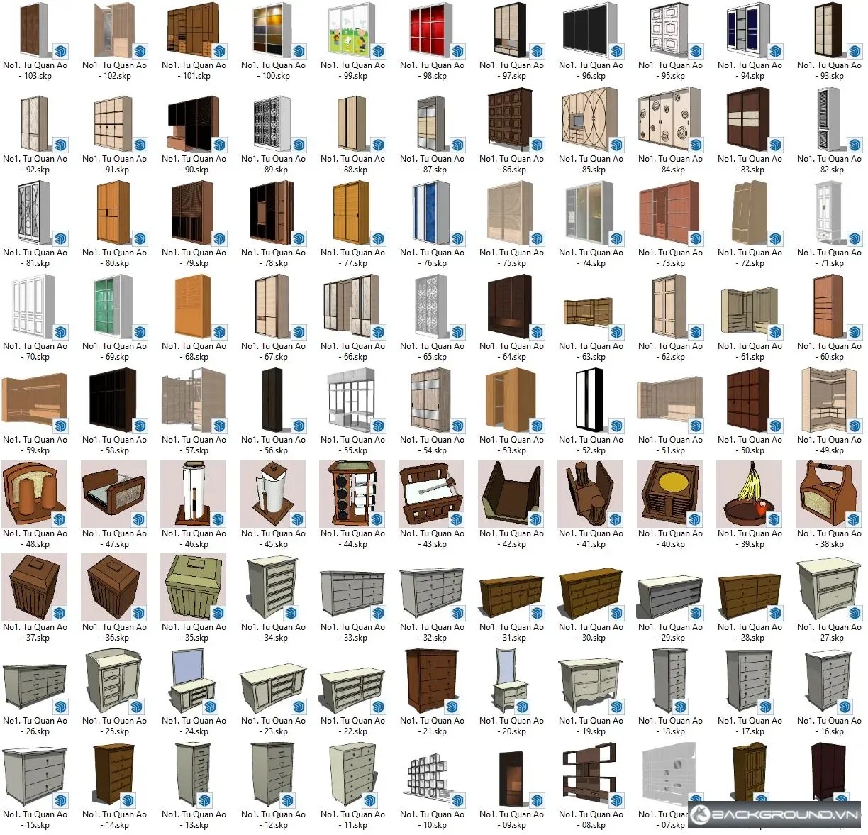 105+ Tủ quần áo SketchUp