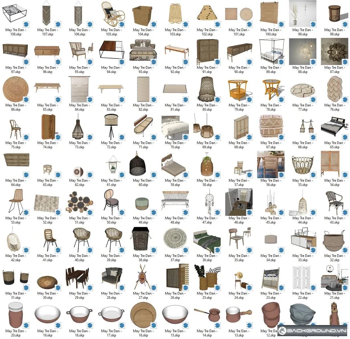 110+ Mây tre đan SketchUp