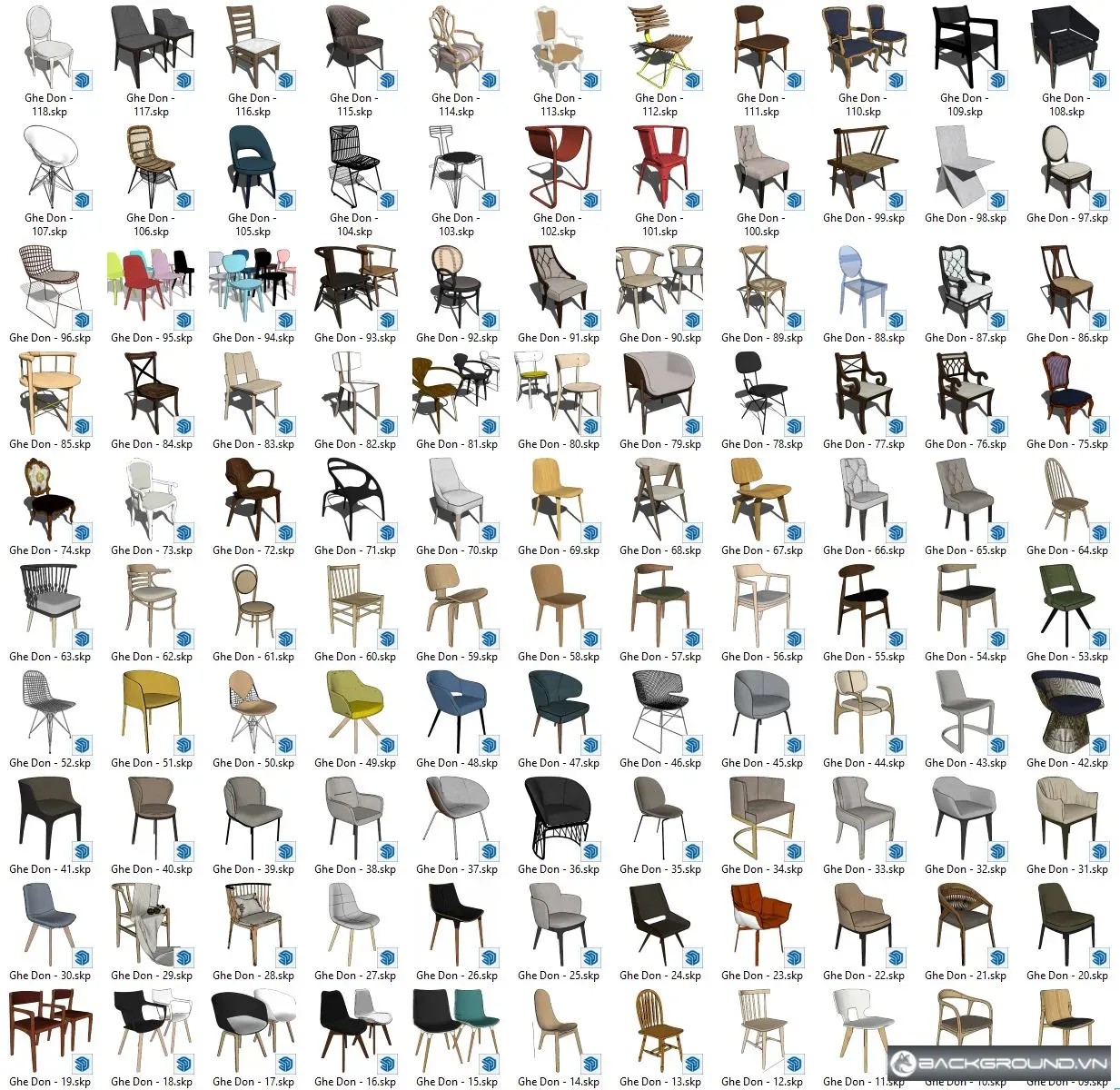 120+ Ghế SketchUp