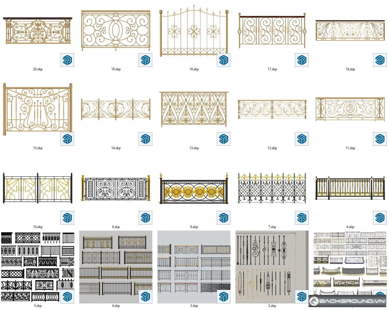 20+ Lan can SketchUp