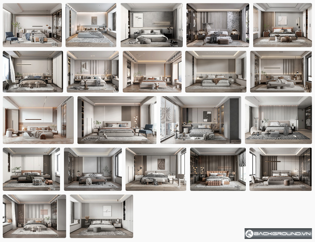 21+ Phòng ngủ phong cách Wabi-sabi - SketchUp