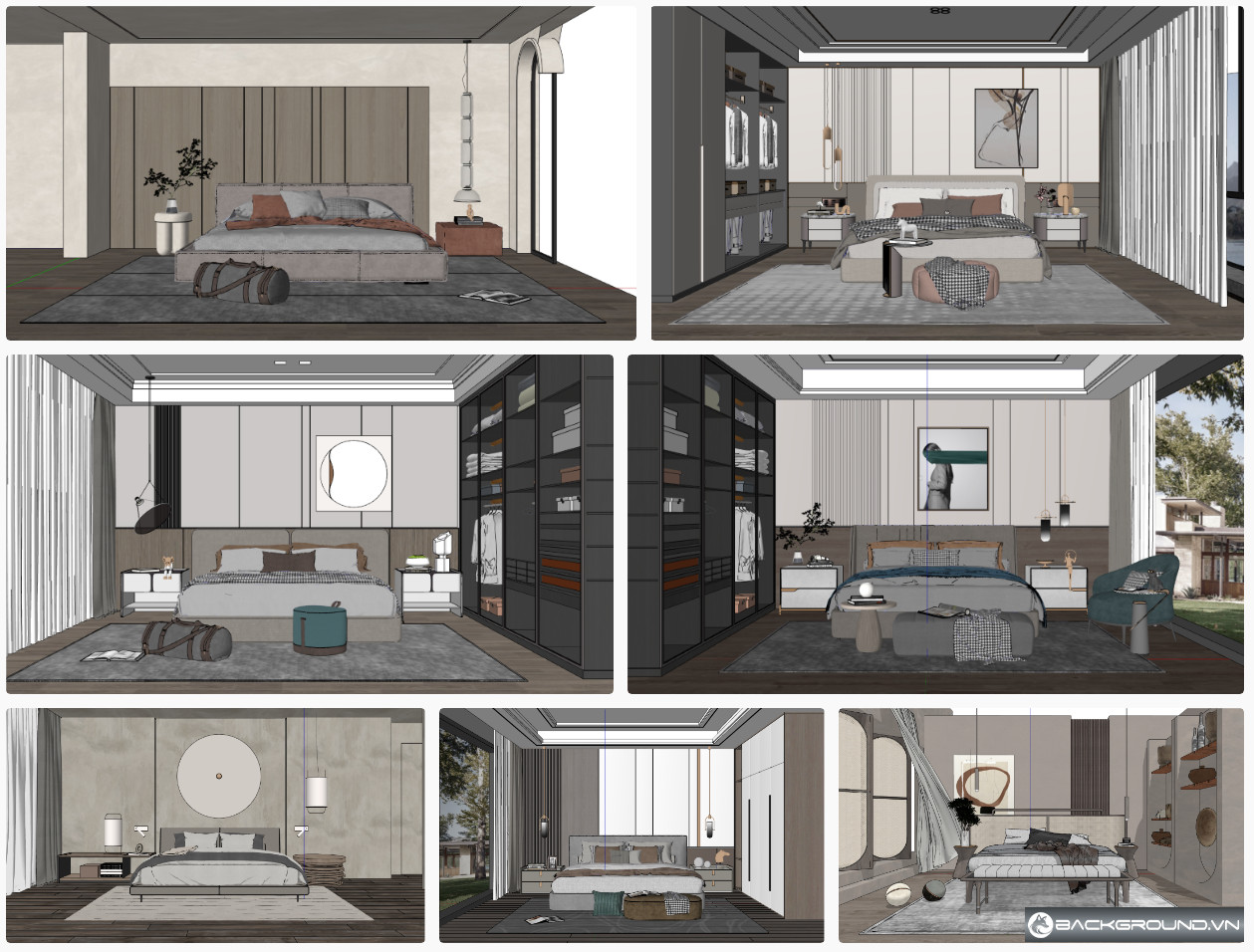 23+ Phòng ngủ tổng hợp SketchUp