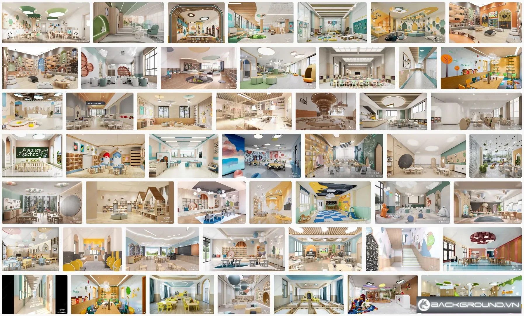 25+ Mẫu lớp học mầm non SketchUp