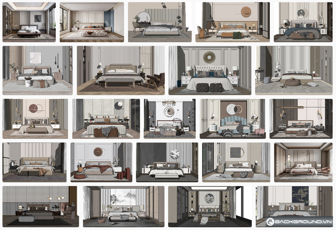 25+ Phòng ngủ người lớn SketchUp