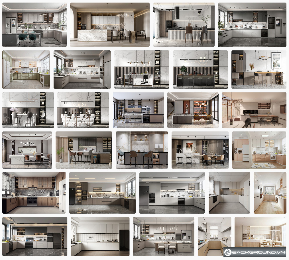 30+ Mẫu phòng bếp SketchUp