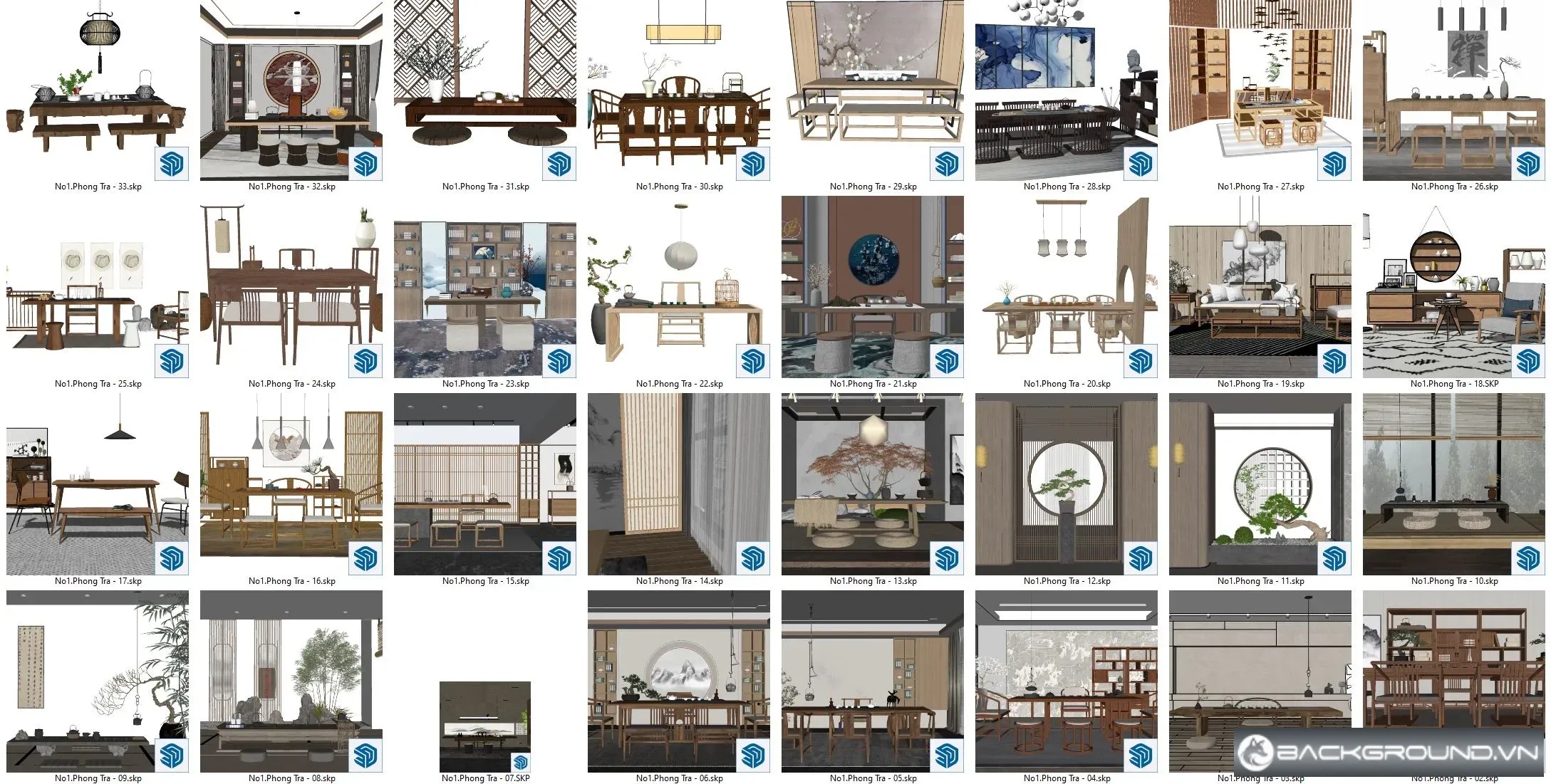 30+ Phòng trà SketchUp