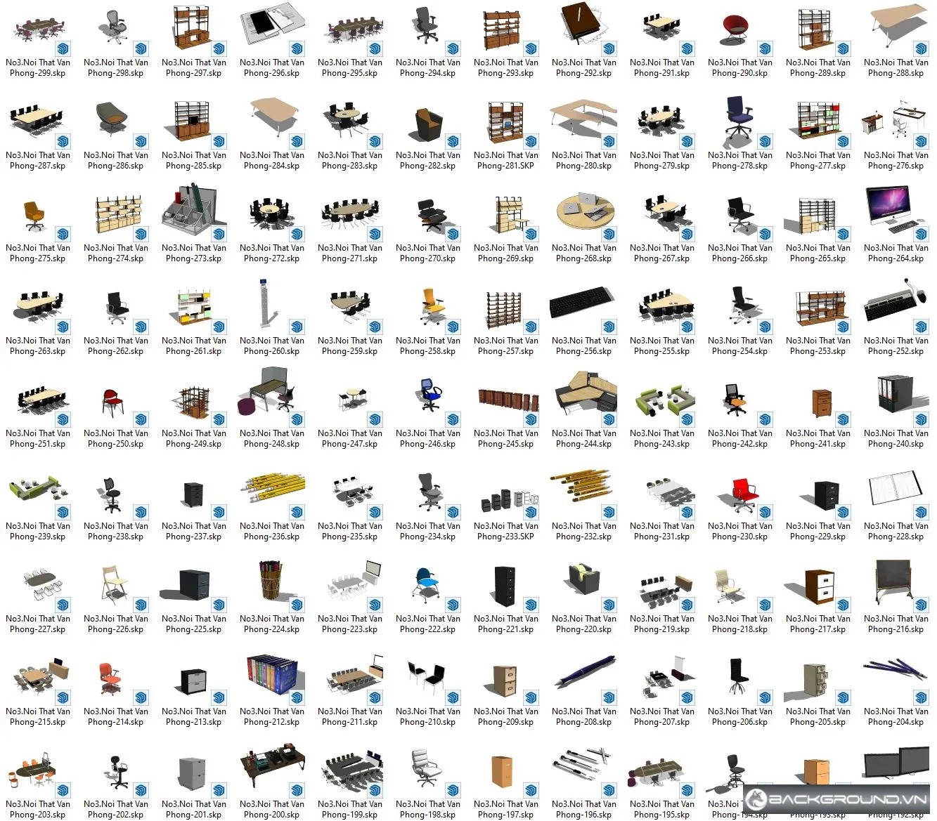 300+ Nội thất văn phòng SketchUp