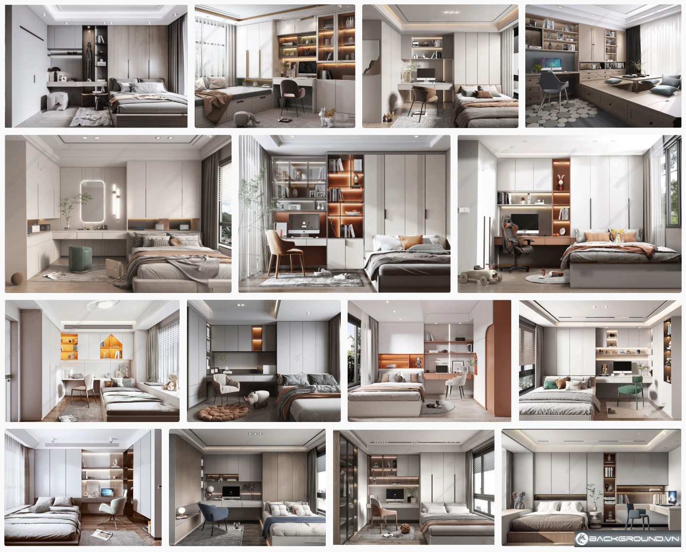 31+ Phòng ngủ phong cách Bắc Âu - SketchUp