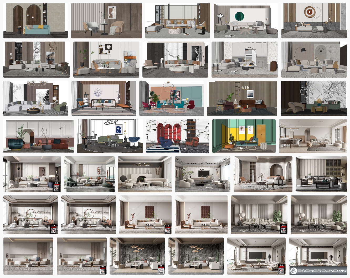 38+ Phòng khách hiện đại SketchUp