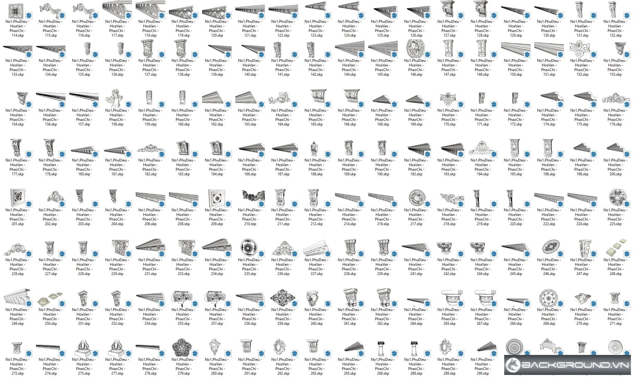 382+ Phù điêu - Phào Chỉ SketchUp