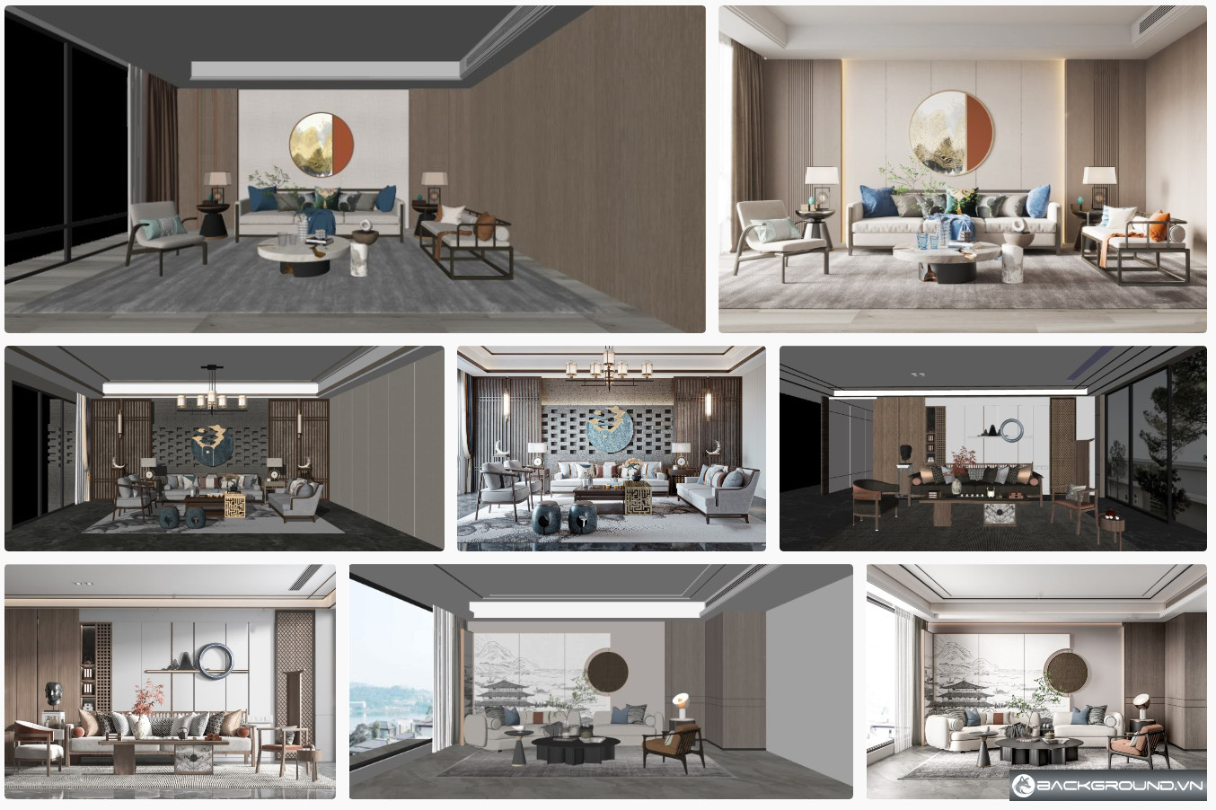 4+ Phòng khách phong cách Trung Quốc - SketchUp