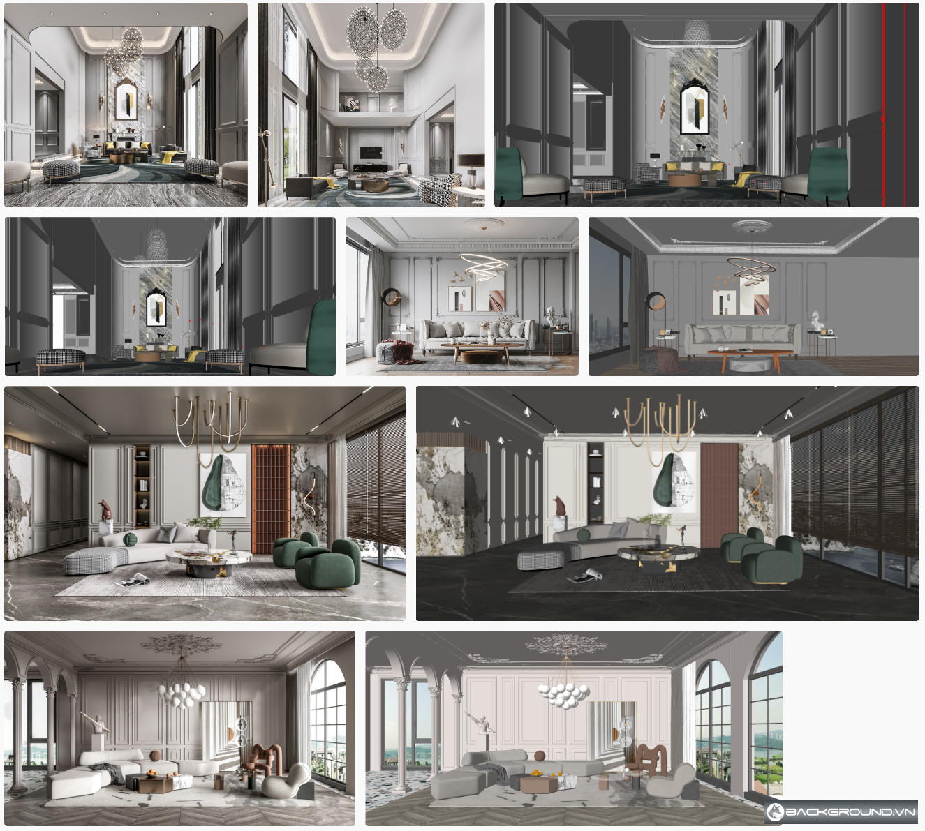 5+ Phòng khách phong cách Âu - Mỹ - SketchUp
