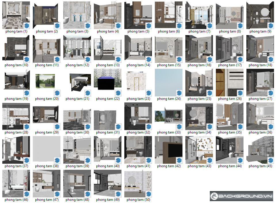 50+ Mẫu phòng tắm SketchUp
