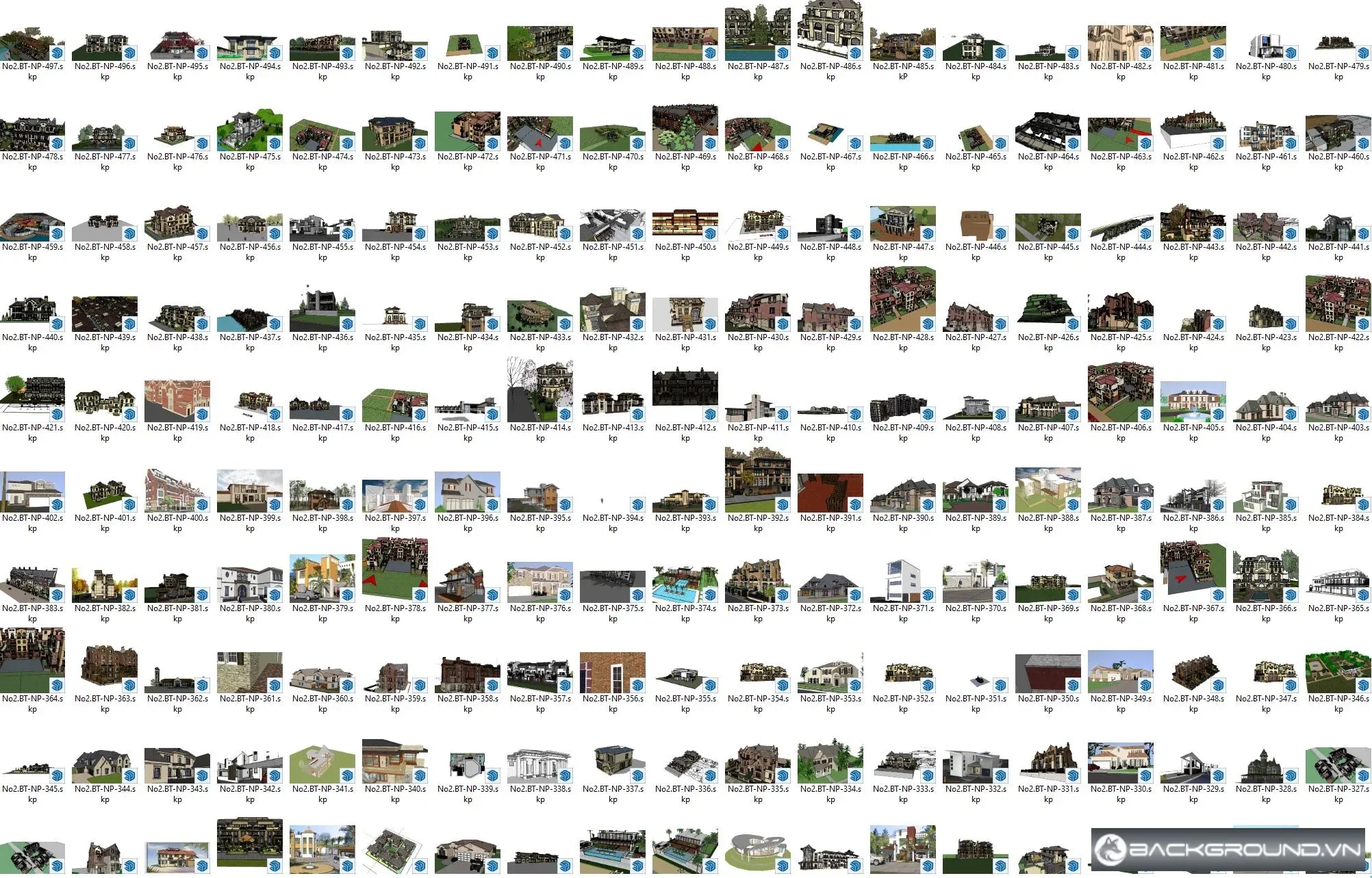 500+ Biệt thự - nhà phố SketchUp