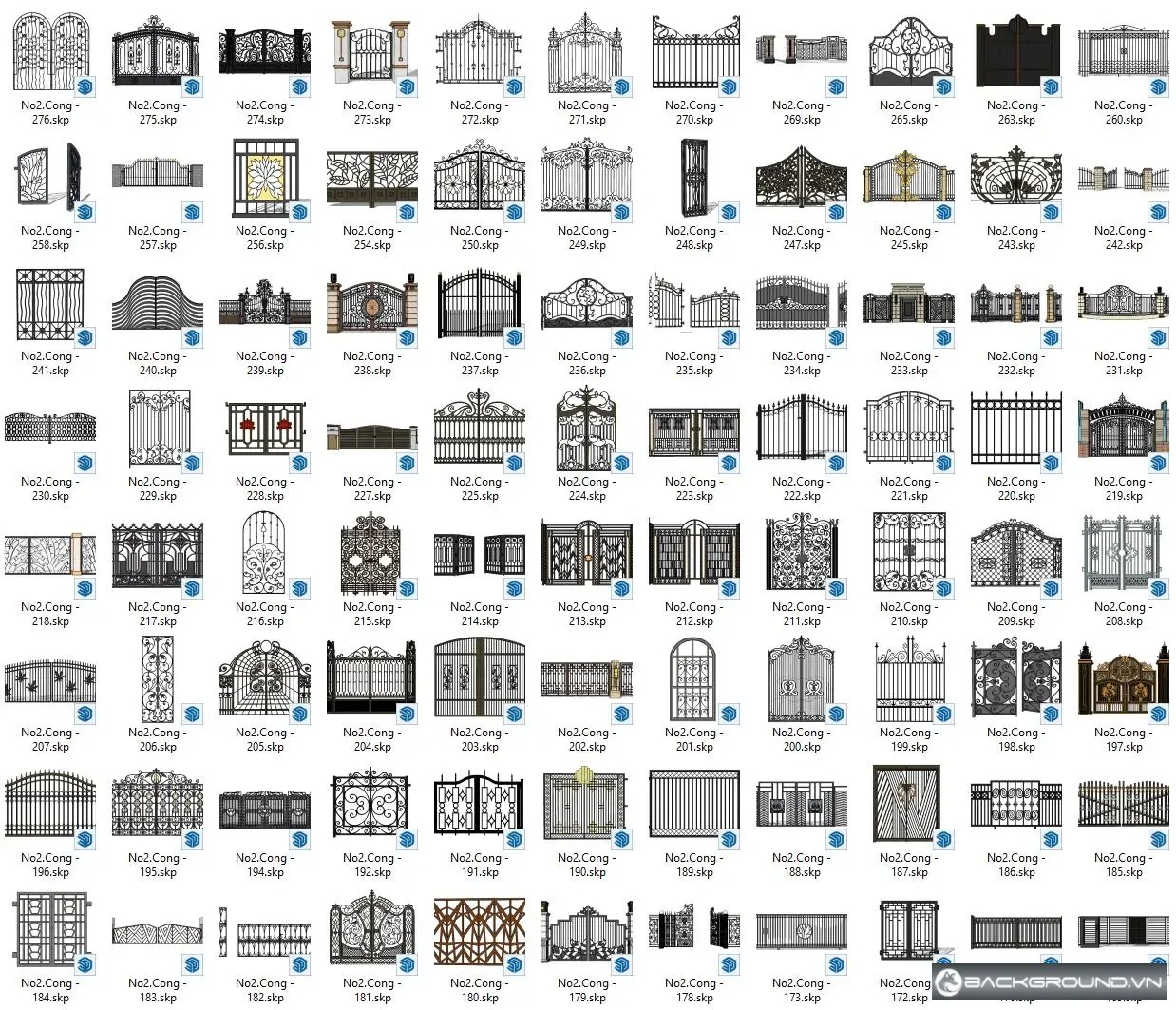 590+ Cổng sắt sketchup
