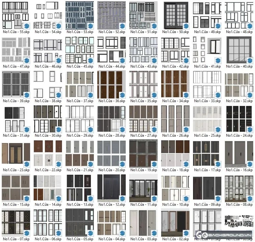 60+ Cửa SketchUp