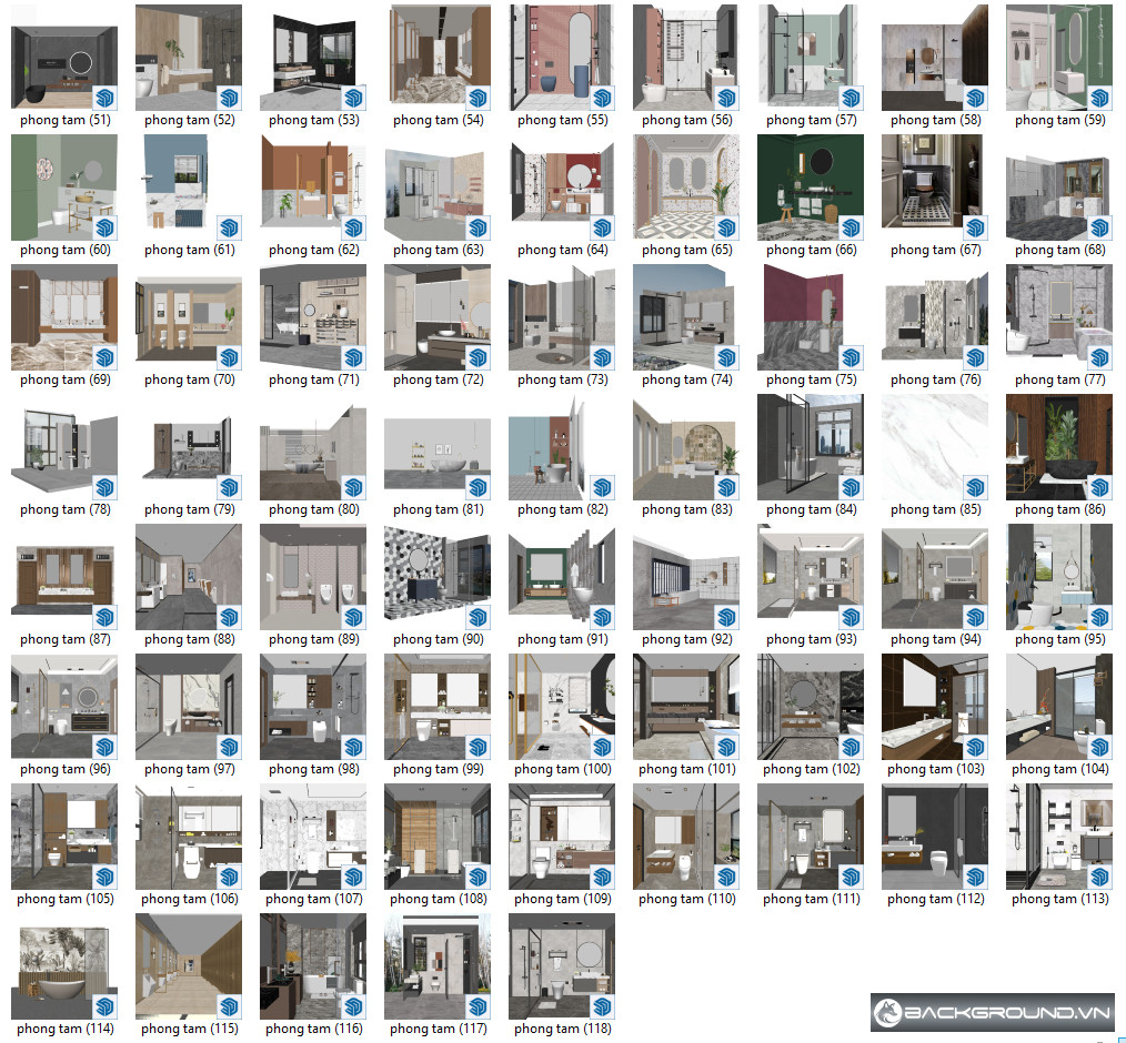68+ Mẫu phòng tắm - SketchUp