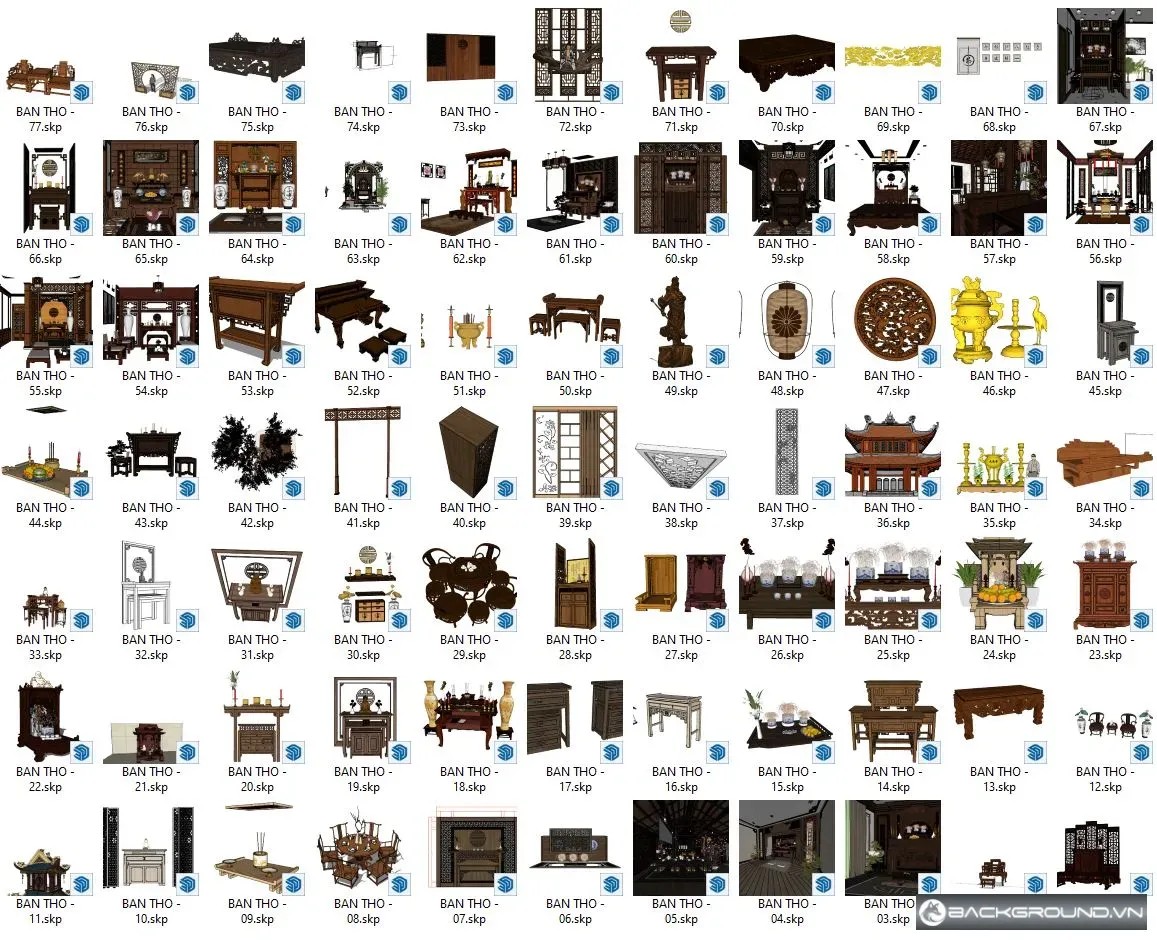 77+ Bàn thờ SketchUp
