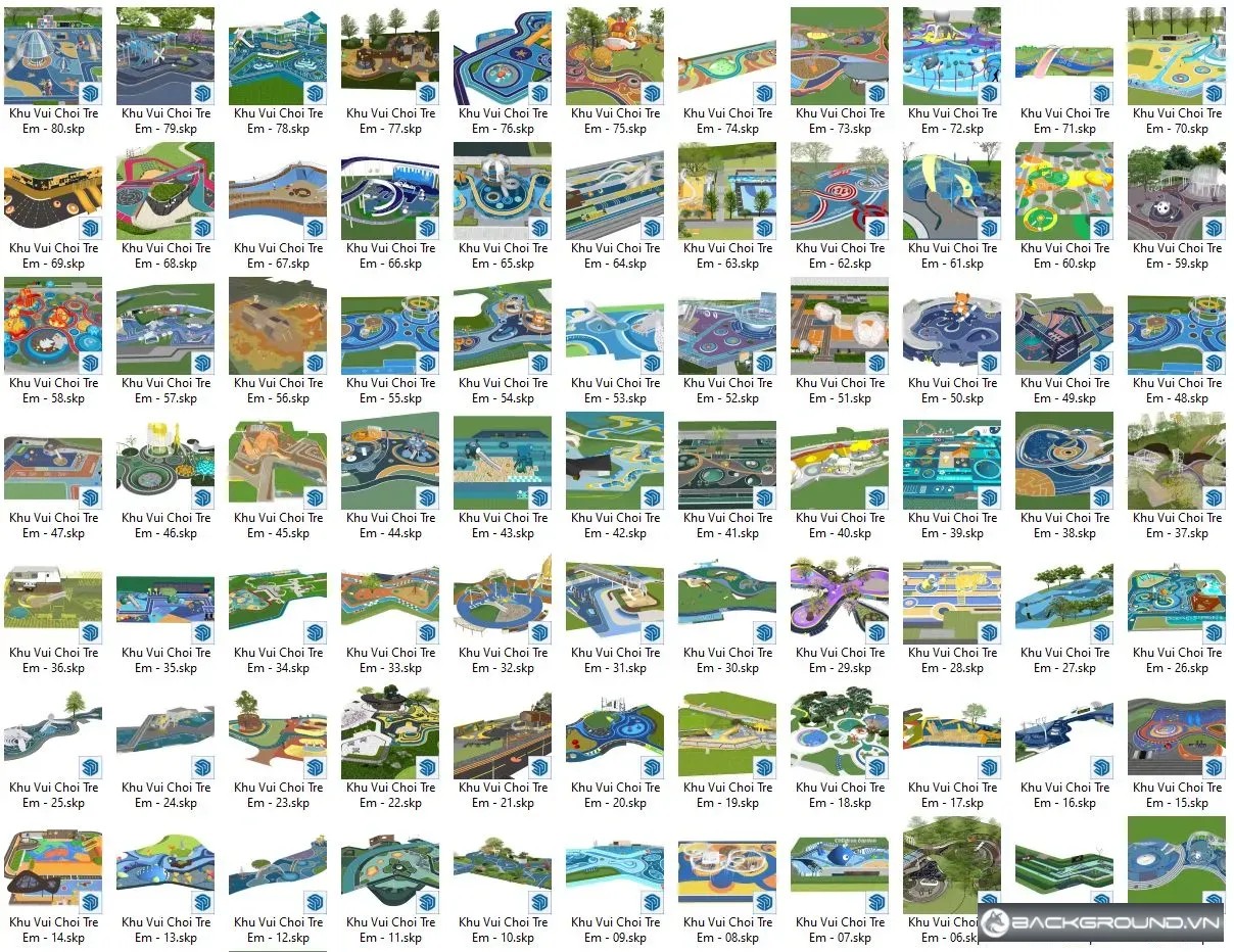 80+ Khu vui chơi trẻ em SketchUp