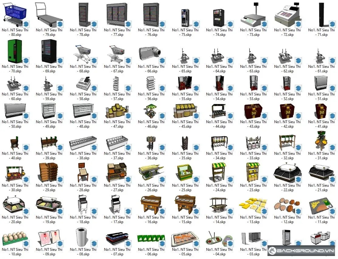 80+ Nội thất siêu thị SketchUp