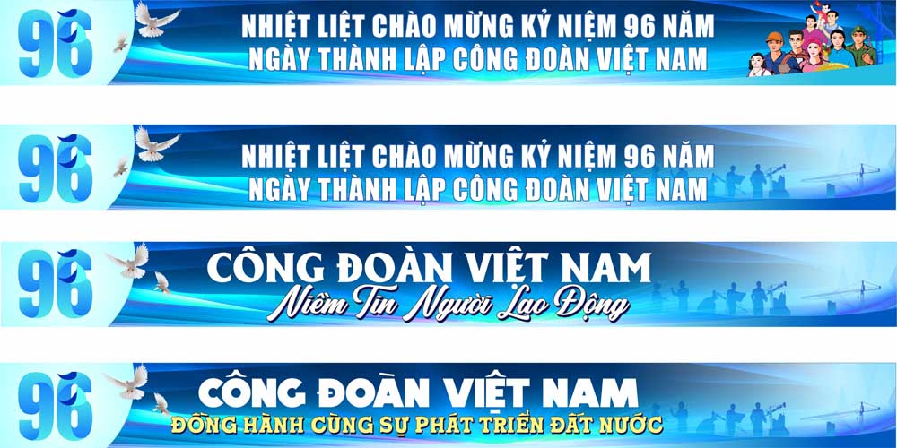 Băng rôn 96 năm thành lập Công Đoàn Việt Nam