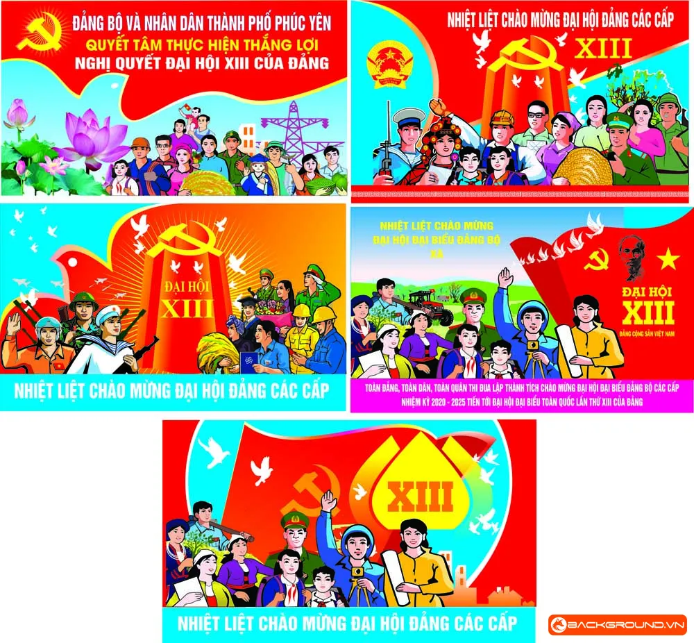 Mẫu Pano đại hội Đảng các cấp