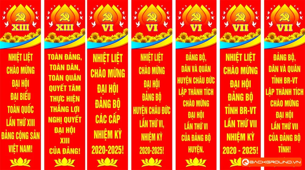 Phướn thả đại hội Đảng bộ các cấp 2025