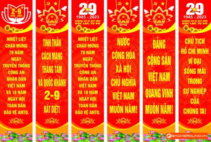 Phướn thả tuyên truyền ngày Quốc khánh 2-9