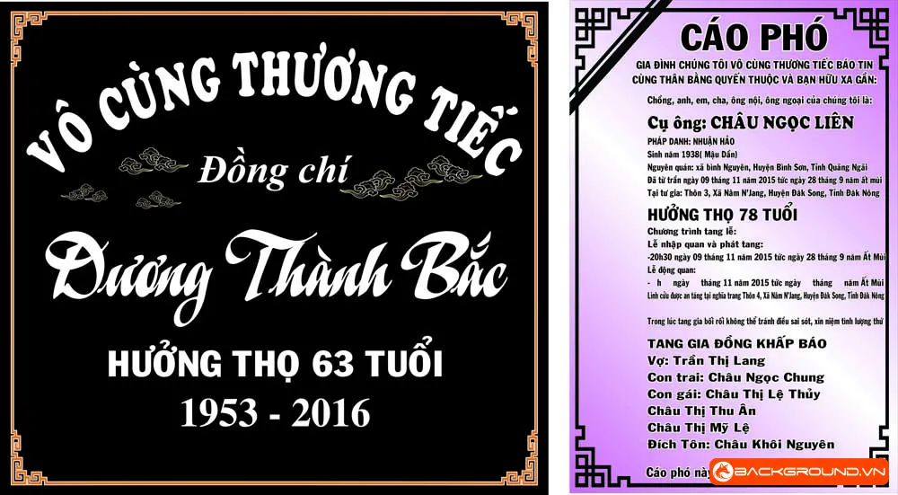 Mẫu cáo phó 04