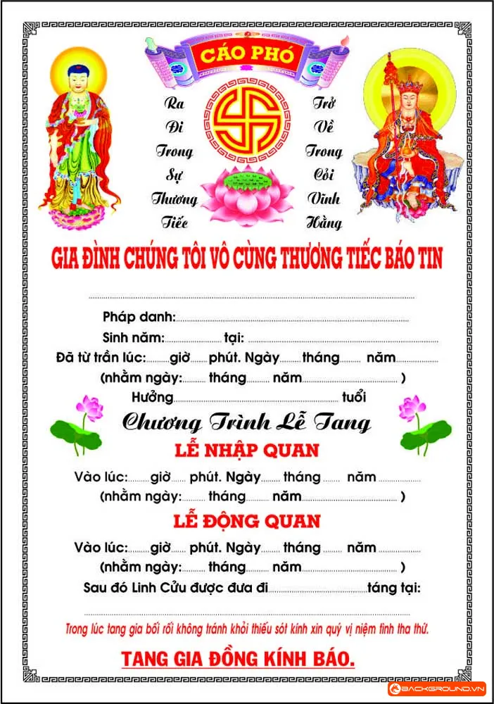 Mẫu cáo phó 05