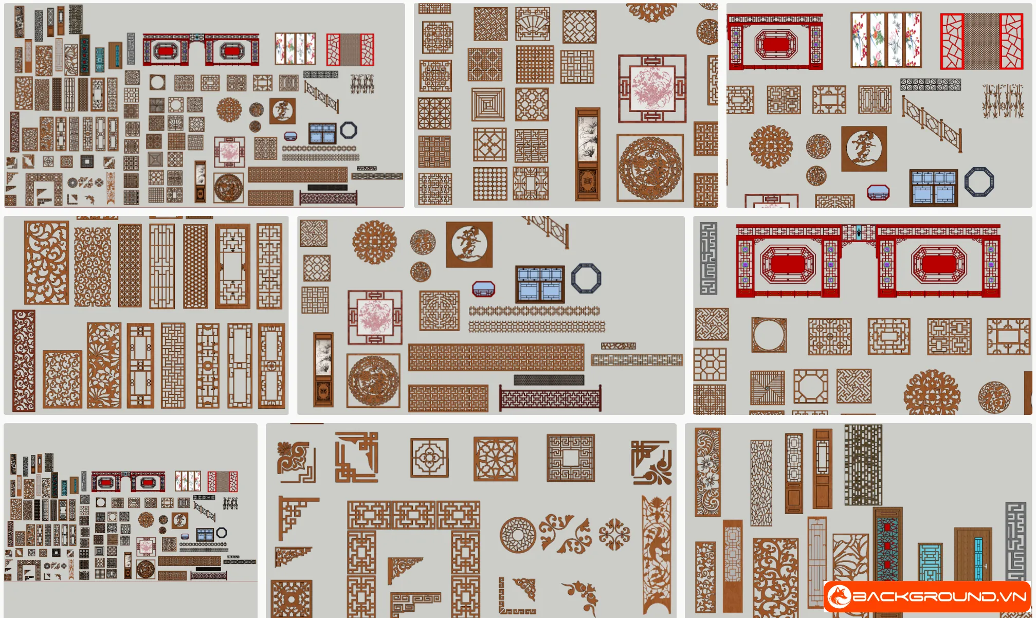 100+ Cửa sổ - vách ngăn - cửa điêu khắc SketchUp