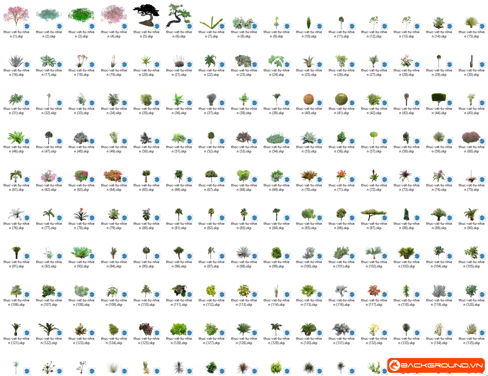 600+ Mô hình thực vật tự nhiên SketchUp