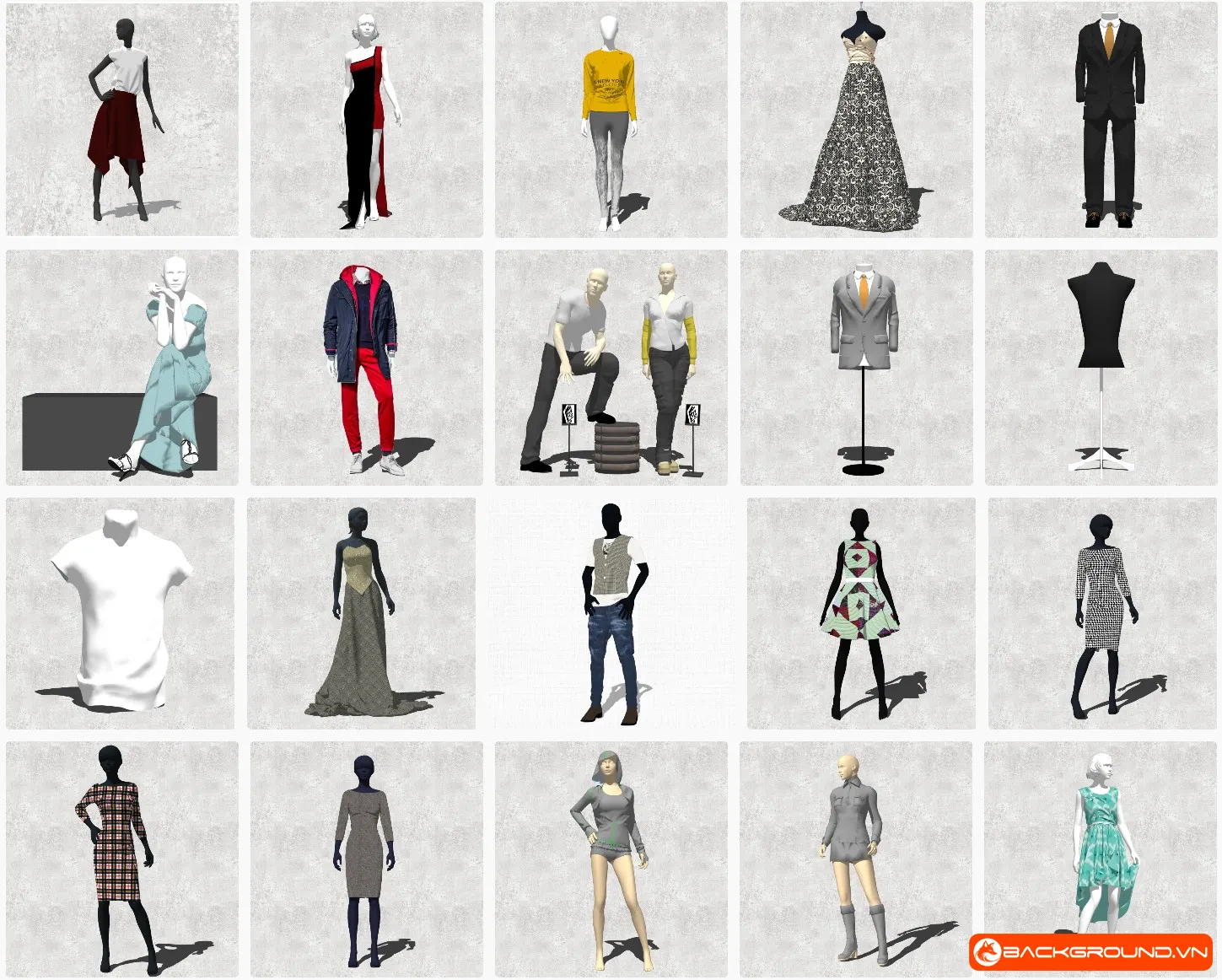 20+ Mô hình SU ma-nơ-canh trưng bày SketchUp